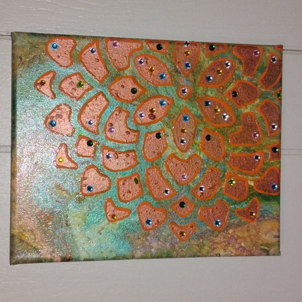 Hand painted/ poured canvas